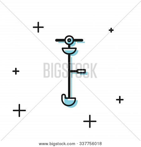 Black Grass And Weed Electric String Trimmer Icon Isolated On White Background. Grass Clipper, Lawn 