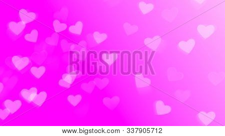 Pink Hearts Background. Stock Photo Of Light Pink Layout Sweet Heart. Illustration With Hearts In Lo