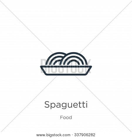 Spaguetti Icon. Thin Linear Spaguetti Outline Icon Isolated On White Background From Food Collection