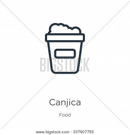 Canjica Icon. Thin Linear Canjica Outline Icon Isolated On White Background From Food Collection. Li