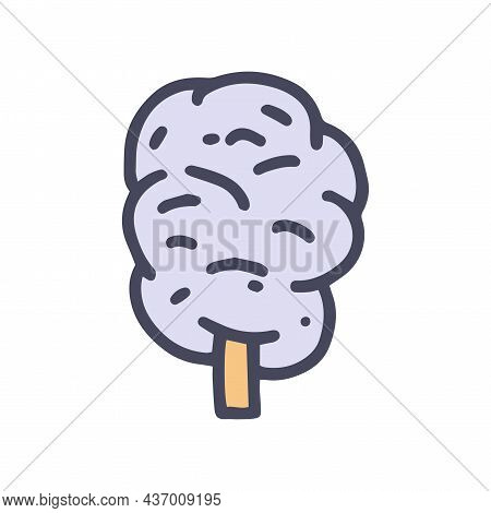 Cotton Candy Color Vector Doodle Simple Icon