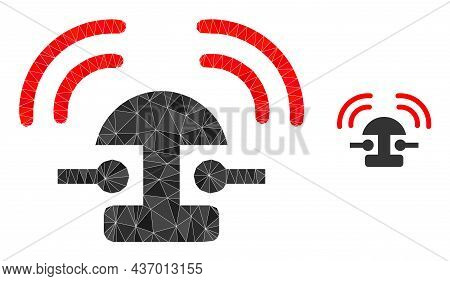 Lowpoly Bell Ring Icon On A White Background. Flat Geometric Mesh Illustration Based On Bell Ring Pi