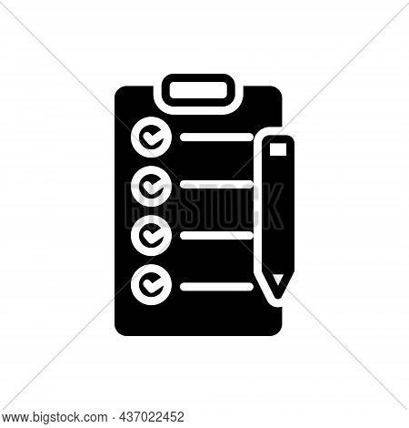 Black Solid Icon For Rules Condition Checklist Term Prescript Agreement Document