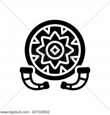 Black Solid Icon For Bihu Assam Folklore Rongali Folk Culture Celebration Festival