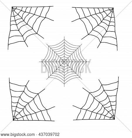 Set Spider Web Icon Design Isolated On White Background.
