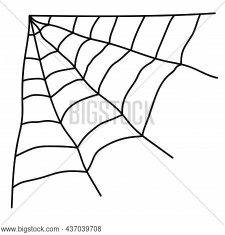 Spider Web Icon Design Isolated On White Background. Hand Drawn Spider Web.