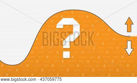 Next Move Of The Bitcoin Price On The Orange Graph Background