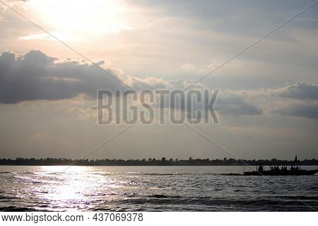 View Landscape Seascape Of Largest Reservoir West Baray Or Baray Teuk Thla For Cambodian People Trav