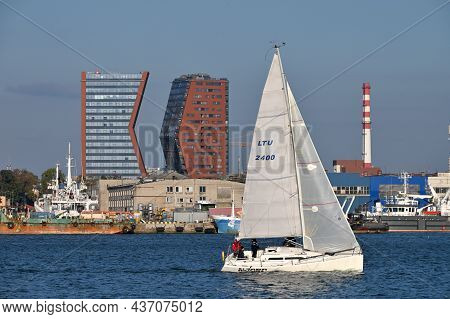 Klaipeda, Lithuania - October 02: Sailing Boat At Klaipeda Seaport At October 02, 2021 In Klaipeda, 