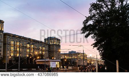 Moscow, Russia - August 16, 2021: View Of Entrance To Voykovskaya Metro Station On Leningradskoye Hi