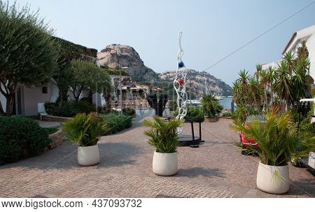 Poltu Quatu Port And Bay With Luxury Yachts On Costa Smeralda