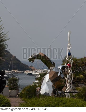 Poltu Quatu Port And Bay With Luxury Yachts On Costa Smeralda