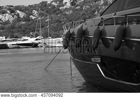 Poltu Quatu Port And Bay With Luxury Yachts On Costa Smeralda