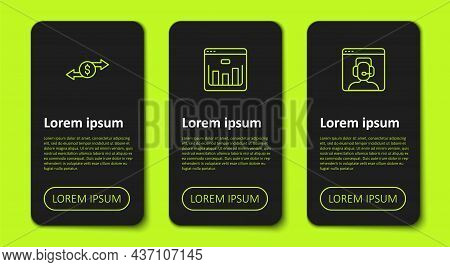 Set Line Money Exchange, Browser With Stocks Market And Telephone 24 Hours Support. Business Infogra