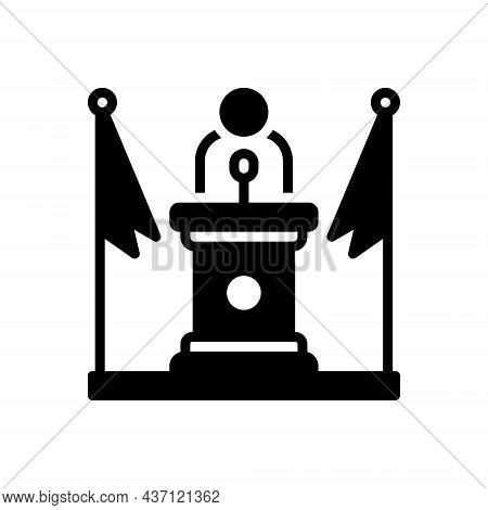 Black Solid Icon For Governor Satrap Eparch Politician Viceroy Chief President Administrator Control