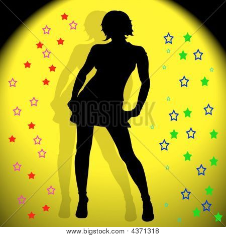 Silhouette Dancing Girl