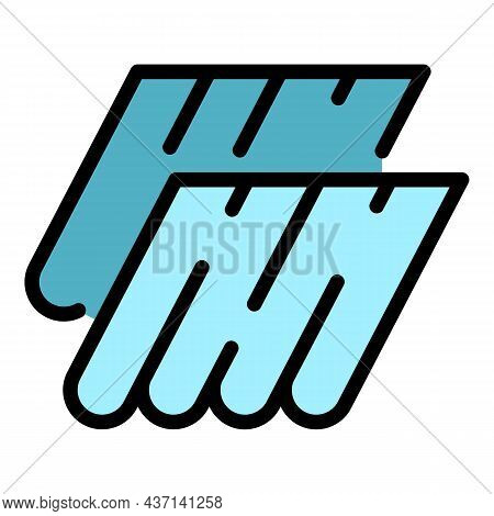 Ceramic Roof Icon. Outline Ceramic Roof Vector Icon Color Flat Isolated