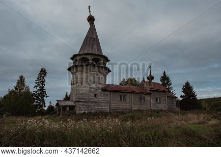 Church Of St. Nicholas The Wonderworker With A Tourist Car In The Village Vegoruksarepublic Of Karel