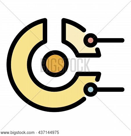 Business Pie Chart Icon. Outline Business Pie Chart Vector Icon Color Flat Isolated