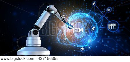 Eim Enterprise Information Management Business And Industrial Technology Concept. 3d Render Cobot Ro