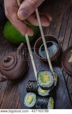 Japanese Sushi - Fast Food. Asian Traditional Snack