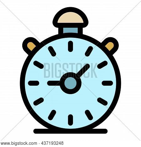 Alarm Clock Icon. Outline Alarm Clockvector Icon Color Flat Isolated