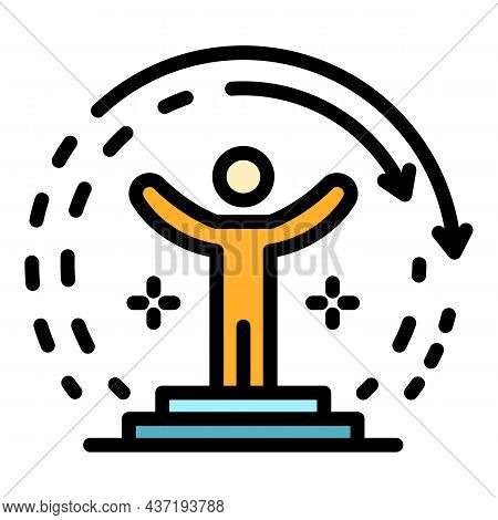 Lider Life Skills Icon. Outline Lider Life Skills Vector Icon Color Flat Isolated
