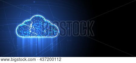 Cloud Technology. Integrated Digital Web Concept Background