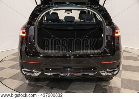 Novosibirsk, Russia - September 12, 2021: Haval F7, Rear View Of A Car With An Open Trunk. Exterior 