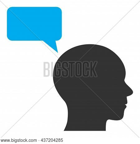 Man Mention Icon With Flat Style. Isolated Raster Man Mention Icon Illustrations, Simple Style.