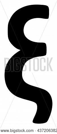 Xi Greek Lowercase Symbol Icon With Flat Style. Isolated Raster Xi Greek Lowercase Symbol Icon Illus