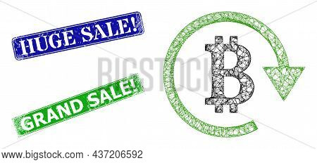 Mesh Bitcoin Repay Model, And Huge Sale Warn Blue And Green Rectangle Dirty Seal Prints. Mesh Wirefr