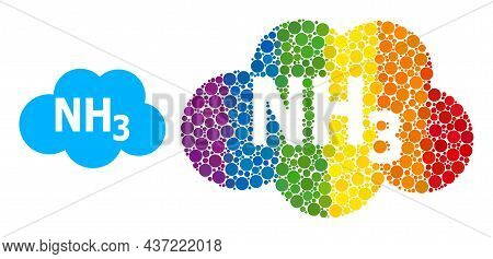 Ammoniac Cloud Composition Icon Of Circle Elements In Different Sizes And Spectrum Colorful Color To