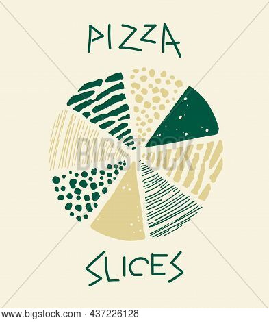 Hand Drawn Modern Pizza Poster Art For Restaurant Vector Image