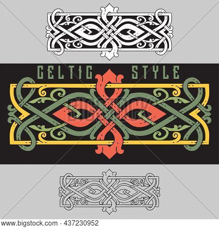 Set Of Frames In Celtic Style. Celtic Style Banner.