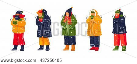 People Or Characters Tremble And Frozen Outdoor