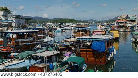 Sai Kung, Hong Kong 27 May 2021: Hong Kong typhoon shelter in sai Kung