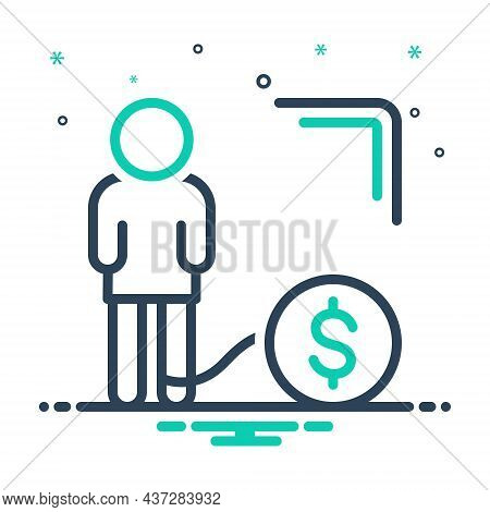 Mix Icon For Debt Loan Arrears Capital Burden Financial Bankrupt