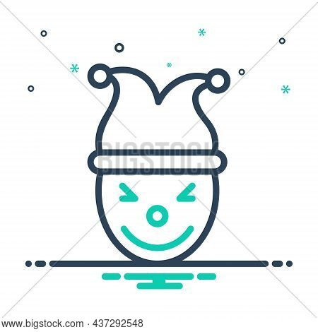Mix Icon For Entertaining  Amusing Jester Engrossing Cheerful Joker Circus Funnyman