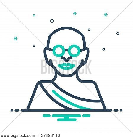 Mix Icon For Jayanti Mahatma-gandhi Birthday Freedom-fighter Bapu Celebration Festival