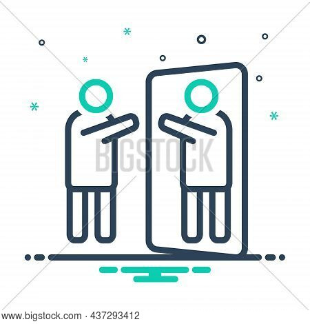 Mix Icon For Reflections Mirror Reflect Person Self Image Reflectivity