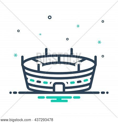 Mix Icon For Arena Amphitheater Palaestra Cirque Stadium Competition Sport