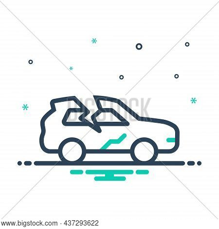 Mix Icon For Crack Car Rift Split Fissure Accident Break Rupture Damage
