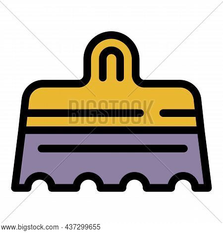 Tiler Wave Spatula Icon. Outline Tiler Wave Spatula Vector Icon Color Flat Isolated