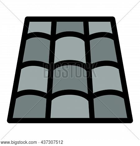Rectangular Roof Tiles Icon. Outline Rectangular Roof Tiles Vector Icon Color Flat Isolated
