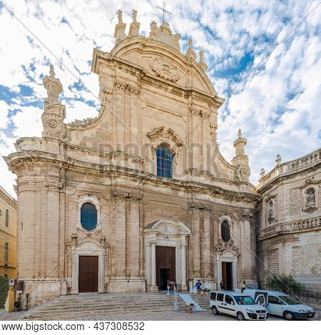Monopoli,italy - September 3,2021 - View At The Athedral Of Santa Maria Della Madia In Monopoli. Mon