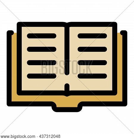 Exercise Book Icon. Outline Exercise Book Vector Icon Color Flat Isolated