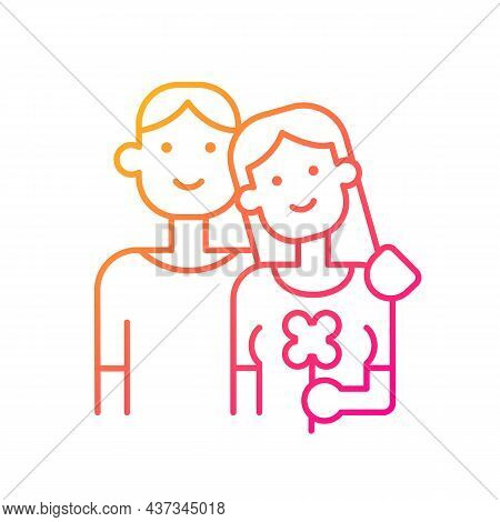 First Date Gradient Linear Vector Icon. Couple Go On Dating. Tips On Having Successful First Date. F