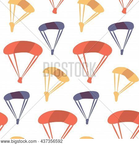 Paratrooper Seamless Pattern. Vector Illustration Of Parachutist Background.