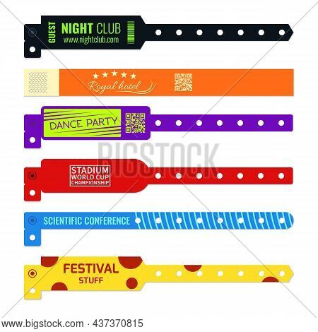 Event Bracelet. Bright Designs Wristbands, Events Visitors Entrance Control, Conference, Festival An